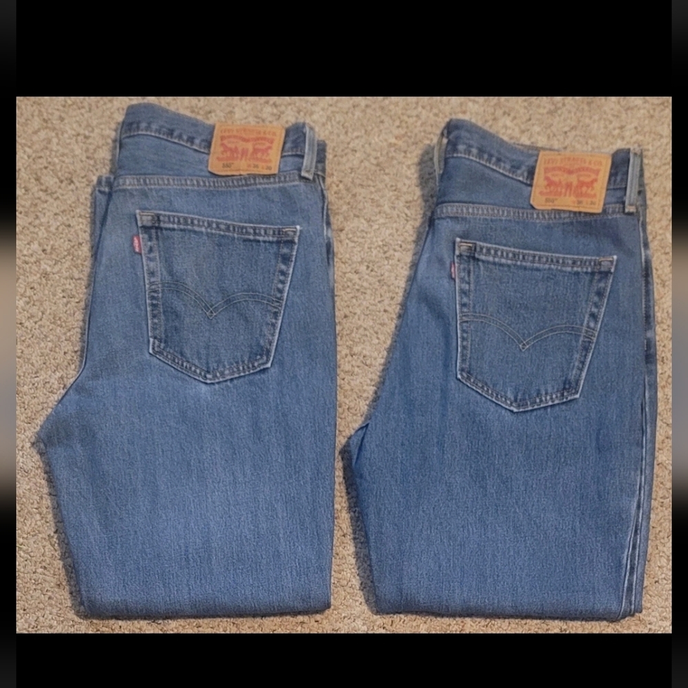 (2) ORIGINAL LEVIS 550 DENIM BLUE JEANS PAIR SIZE 36 x 30 VERY NICE MSRP $139 B